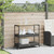 Bar Cart 3-Tier Black Poly Rattan and Solid Wood Acacia A949-368723