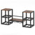 Industrial Wood Metal Wall Mounted Wine Rack Shelf with Glass Holders Q280-HDWRC78936