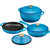 Blue 6-Piece Non-Stick Cast Iron Cookware Set - Skillet Grill Pan Dutch Oven Q280-BLEBC501993