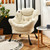 Upholstered Contemporary Cushioned Accent Chair with Side Pocket in Beige Q280-COBE1072