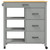 Kitchen Trolley MONZA 33.1"x15.7"x34.8" Solid Wood Pine A949-376113