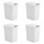 Set of 4 - White 8 Gallon Latch Top Kitchen Wastebasket Trash Can Q280-STEJFY409114