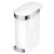 White 12-Gallon Narrow Kitchen Trash Can with Easy Step-on Lid Q280-WHTSILSH658312