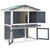 Outdoor Rabbit Hutch 3 Doors Gray Wood A949-170837