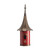 Outdoor Red Metal Bird House with Vintage Bronze Phonograph Style Roof Q280-RBPOGH69158732