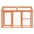 Run Box Brown 55.5"x37"x40.9" Solid Wood Pine A949-172302