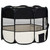 Foldable Dog Playpen with Carrying Bag Black 35.4"x35.4"x22.8 A949-171005
