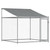 Dog Cage with Roof and Door Gray 6.6'x6.6'x6.6'Galvanized Steel A949-172559