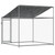 Dog Cage with Roof and Door Gray 6.6'x6.6'x6.6'Galvanized Steel A949-172559