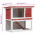 Outdoor Rabbit Hutch 1 Door Red Wood A949-170833