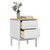 Bedside Cabinet FLORO White 17.7"x15.4"x22.4" Solid Wood Pine A949-374003