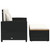  Patio Sofa with Cushions 2-Seater Black Poly Rattan&Acacia Wood A949-365141