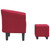  Tub Chair with Footstool Wine Red Fabric A949-356434