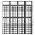  4-Panel Room Divider/Trellis Solid Fir Wood Black 63.4"x70.9 A949-316483