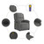  Electric Massage Recliner Chair Gray Real Leather A949-3205935
