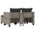  Patio Sofa 2-Seater with Stools Gray Poly Rattan A949-365793