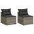  Patio Sofas Armless with Cushions 2 pcs Gray Poly Rattan A949-365833