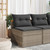  Patio Sofas Armless with Cushions 2 pcs Gray Poly Rattan A949-365833