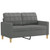  2-Seater Sofa Dark Gray 47.2" Fabric A949-359084