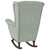  Rocking Chair Wingback Light Grey Velvet and Solid Wood A949-329363