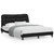  Bed Frame without Mattress "Hvar" Black and White 53.9"x74.8" Faux Leather A949-3208038