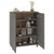 Shoe Cabinet HAMAR Light Gray 33.5"x15.7"x42.5" Solid Wood Pine A949-340519
