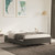  Bed Frame without Mattress Dark Gray 53.9"x74.8" Velvet A949-347355