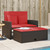  Patio Sofa with Cushions 2-Seater Brown Poly Rattan A949-365139