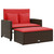 Patio Sofa with Cushions 2-Seater Brown Poly Rattan A949-365139
