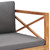  Patio Bench with Gray Cushions Solid Wood Teak A949-49372
