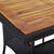  Patio Dining Table Black Poly Rattan and Solid Acacia Wood A949-46171