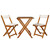  3 Piece Folding Bistro Set with Cushions Solid Acacia Wood A949-44014