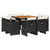  9 Piece Patio Dining Set with Cushions Black Poly Rattan A949-3277790