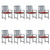  Patio Chairs with Cushions 8 pcs Solid Acacia Wood Gray A949-3078228