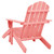  Patio Adirondack Chair with Ottoman Solid Fir Wood Pink A949-315867