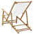  Deck Chair Bamboo and Canvas Cream White A949-318594