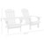  Patio Adirondack Chairs with Tea Table Solid Wood Fir White A949-310067