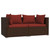  Patio Furniture Set 3 Piece with Cushions Brown Poly Rattan A949-317543