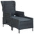  Reclining Patio Chair with Footstool Poly Rattan Dark Gray A949-313303
