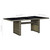  Patio Table Brown Poly Rattan and Tempered Glass A949-313313