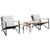  4 Piece Balcony Furniture Set with Cushions Black Steel A949-4009305