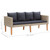  4 Piece Patio Lounge Set with Cushions Poly Rattan Beige A949-3059328