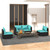  4 Piece Patio Lounge Set with Cushions Poly Rattan Black A949-3102169
