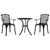  3 Piece Bistro Set Cast Aluminum Black A949-315592