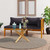  2 Piece Sofa Set with Dark Gray Cushions Solid Acacia Wood A949-316282