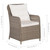  3 Piece Bistro Set with Cushions and Pillows Poly Rattan Brown A949-44150