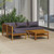  5 Piece Patio Lounge Set with Cushion Solid Acacia Wood A949-3086919