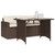  2 Piece Patio Dining Set with Cushions Brown Poly Rattan A949-366330