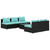  6 Piece Patio Lounge Set with Cushions Poly Rattan Black A949-3101449