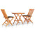  3 Piece Bistro Set with Taupe Cushions Solid Teak Wood A949-3063233